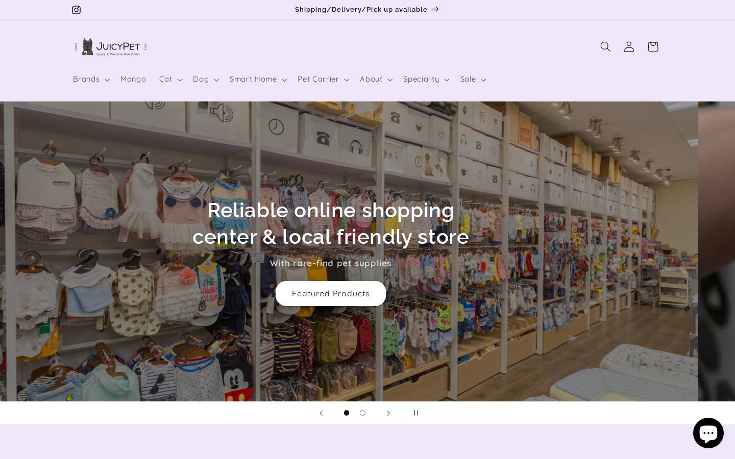 juicypet.ca homepage screenshot