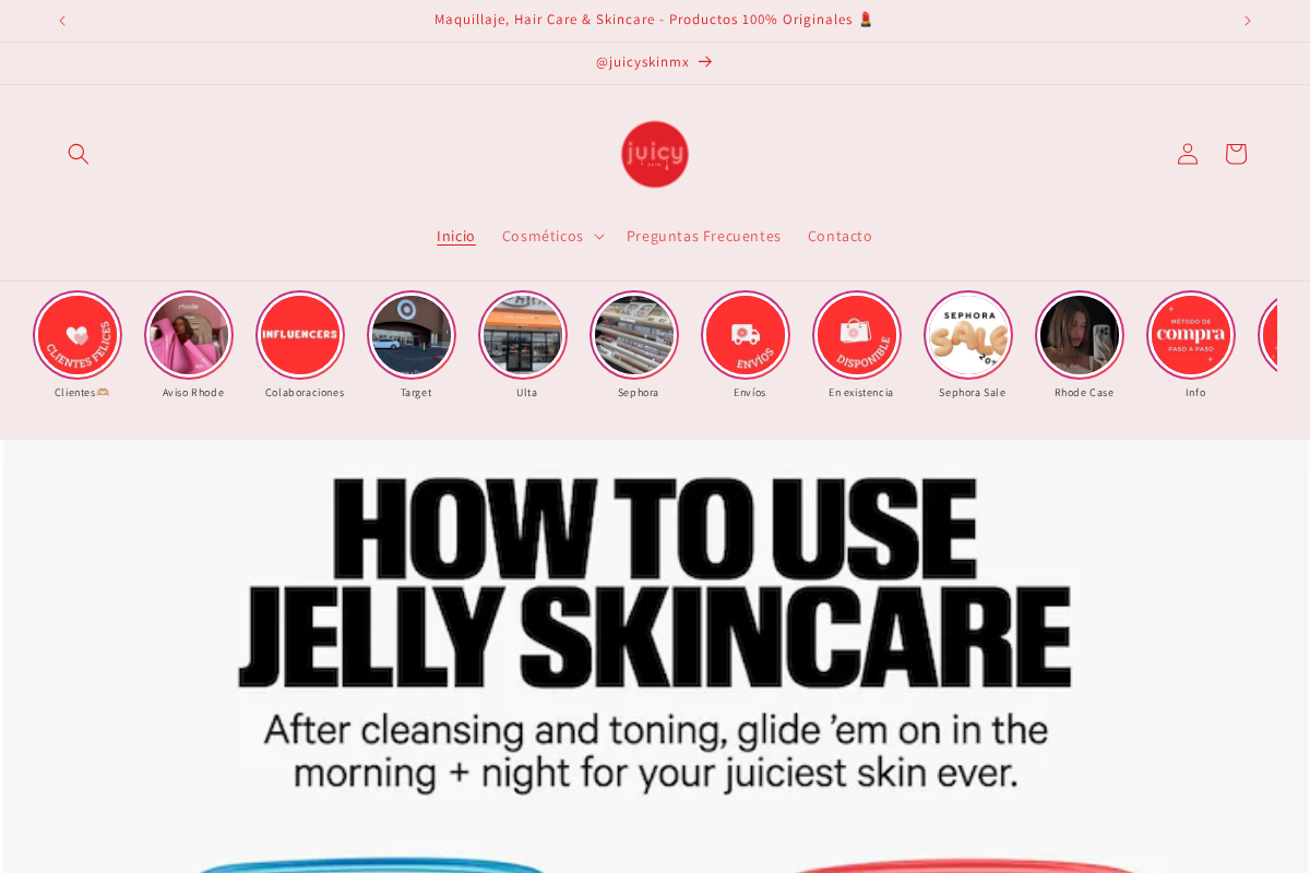 Juicy Skin Mx homepage screenshot