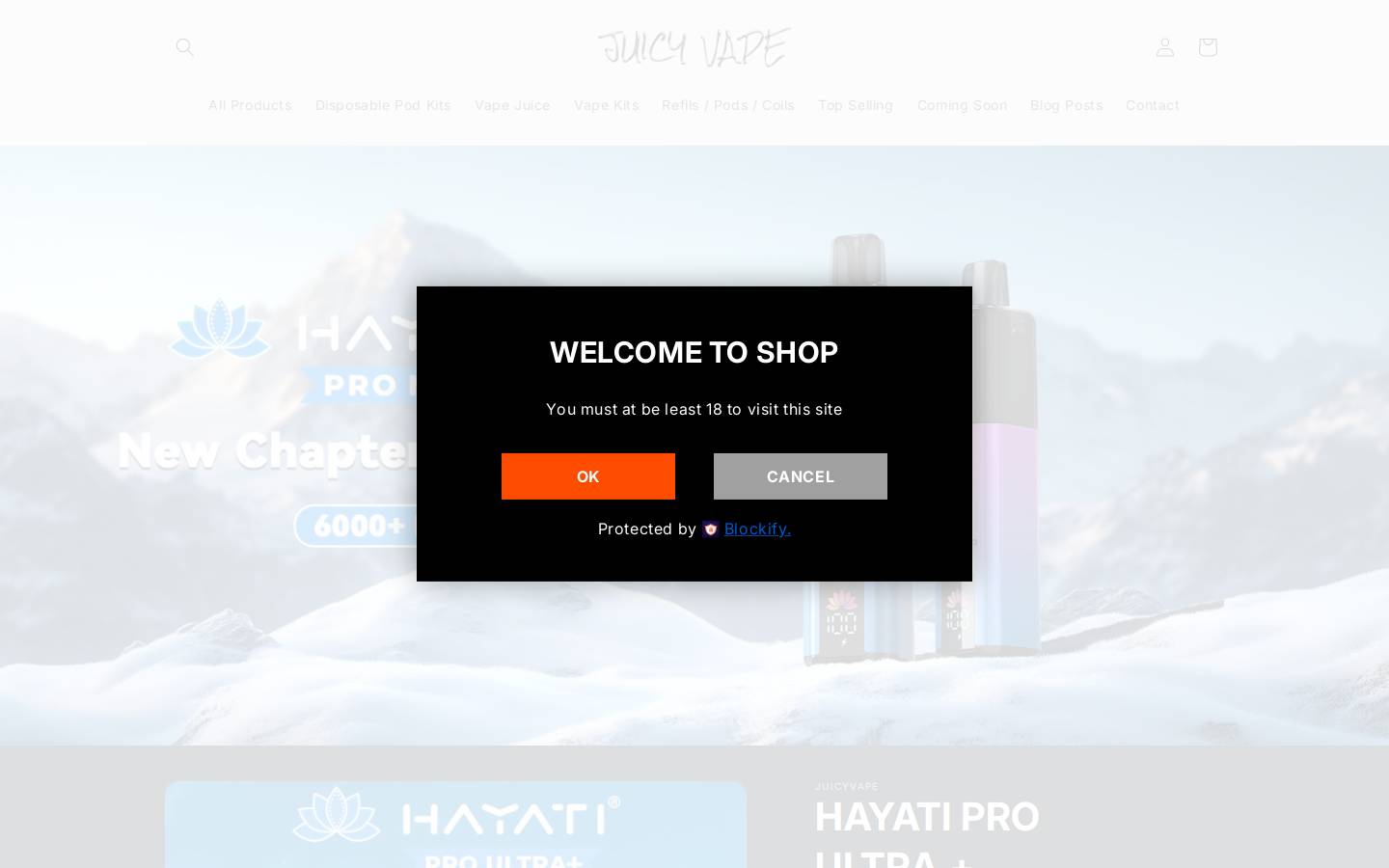 juicyvape.co.uk homepage screenshot