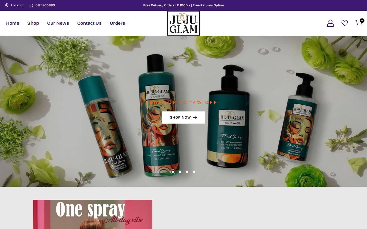 juju-glam.com homepage screenshot