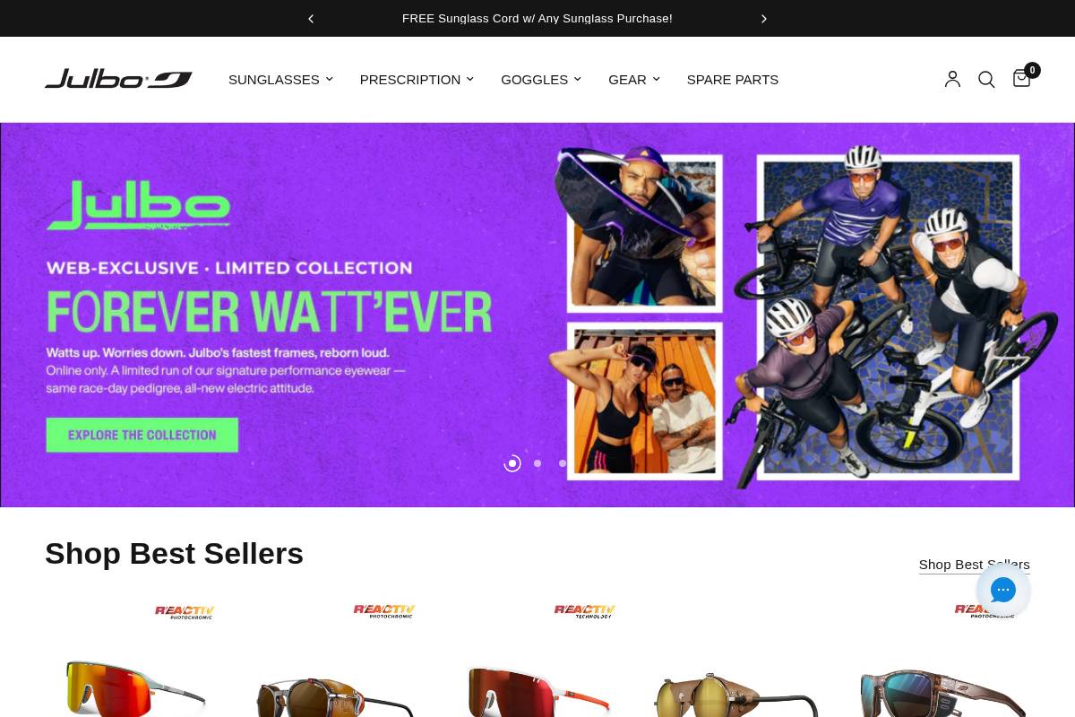 julbo.us homepage screenshot