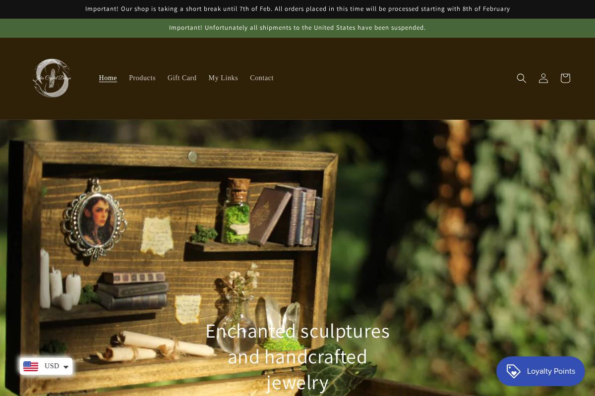 julescrystaldesign.com homepage screenshot