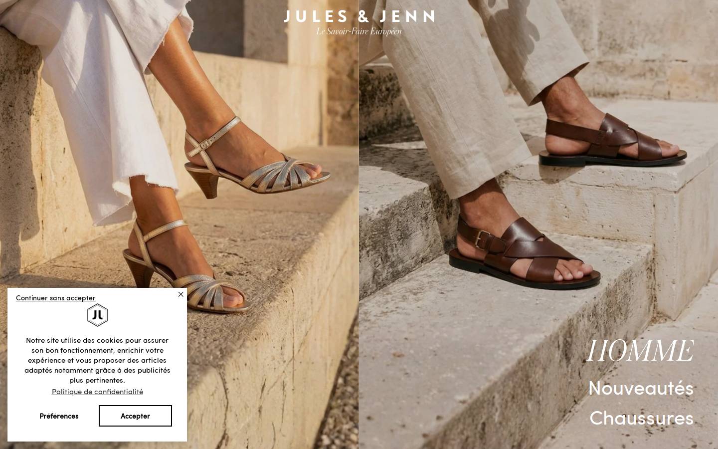 JULES & JENN homepage screenshot