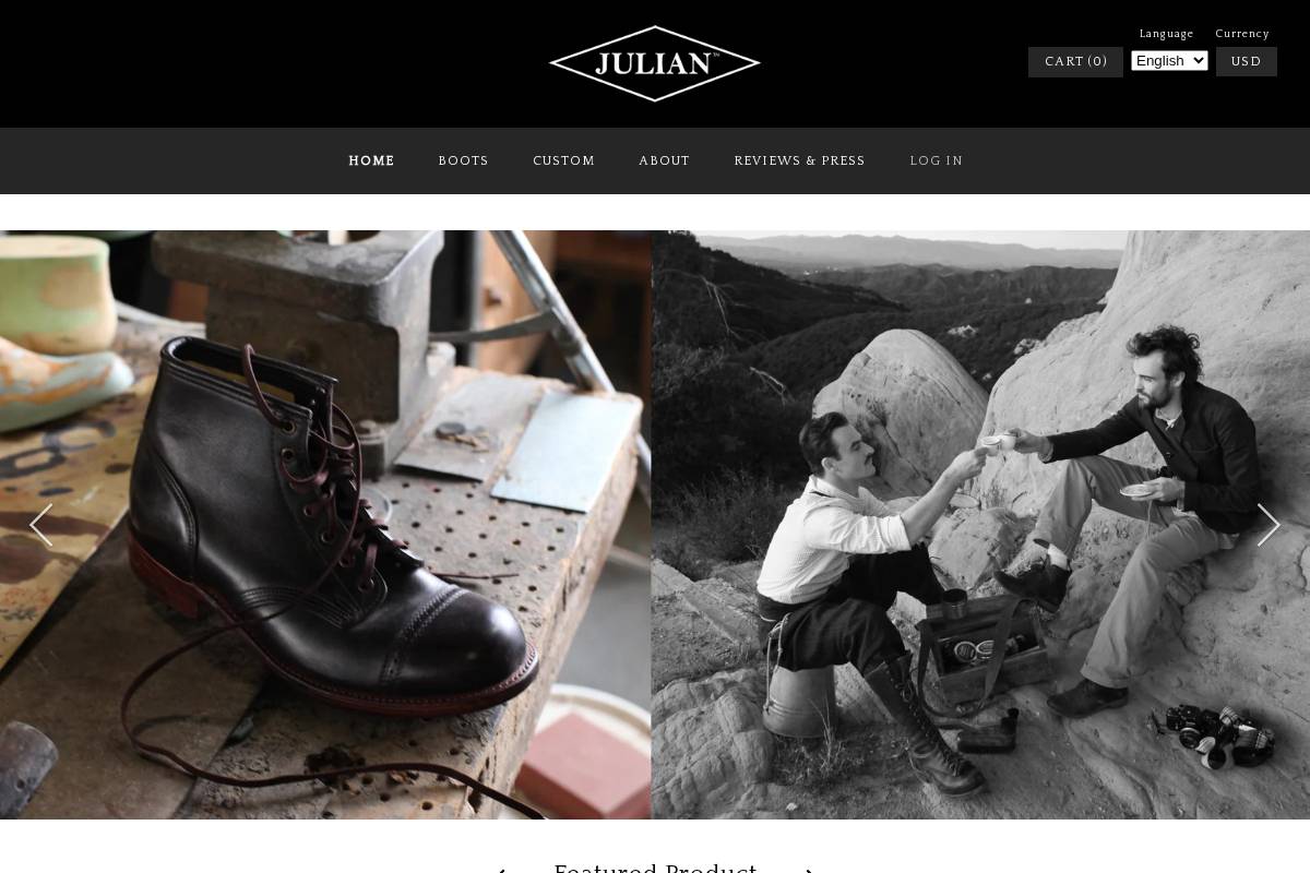 julianboots.net homepage screenshot