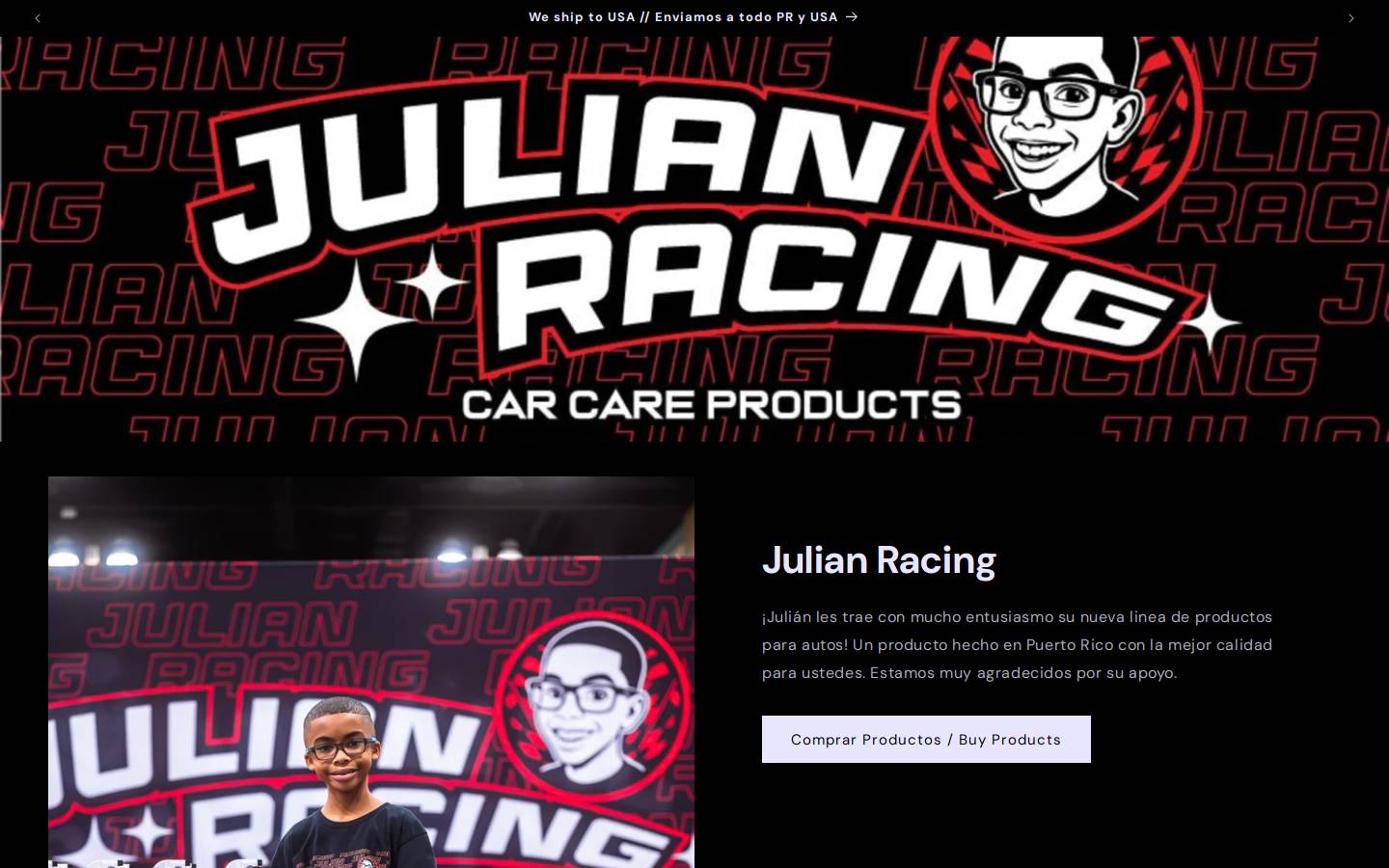 julianracing.com homepage screenshot