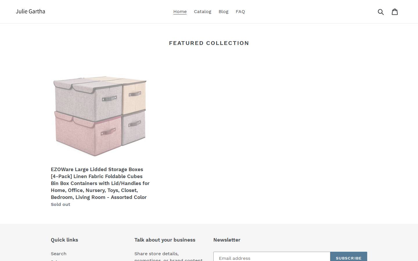 juliegartha.com homepage screenshot