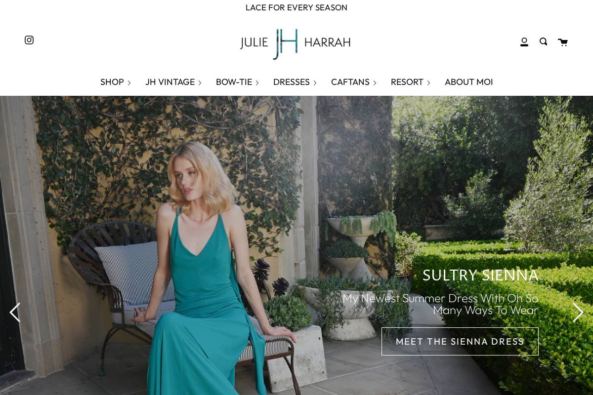 julieharrah.com homepage screenshot