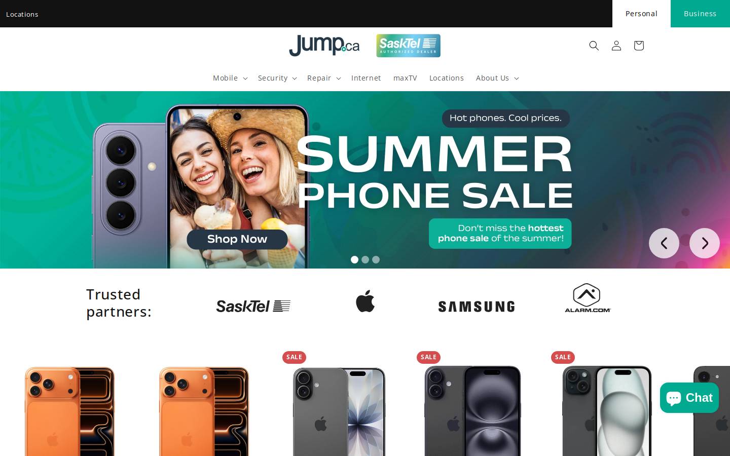 Jump.ca homepage screenshot
