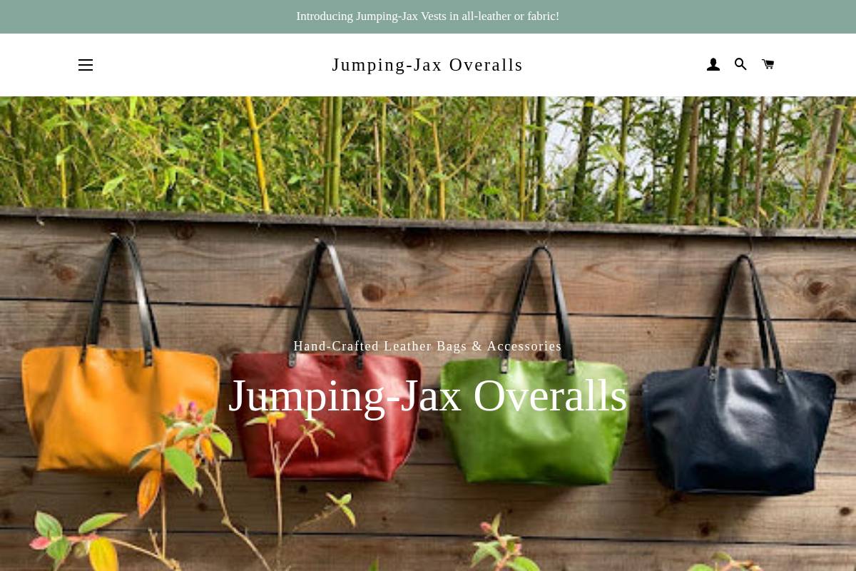 jumpingjaxoveralls.com homepage screenshot