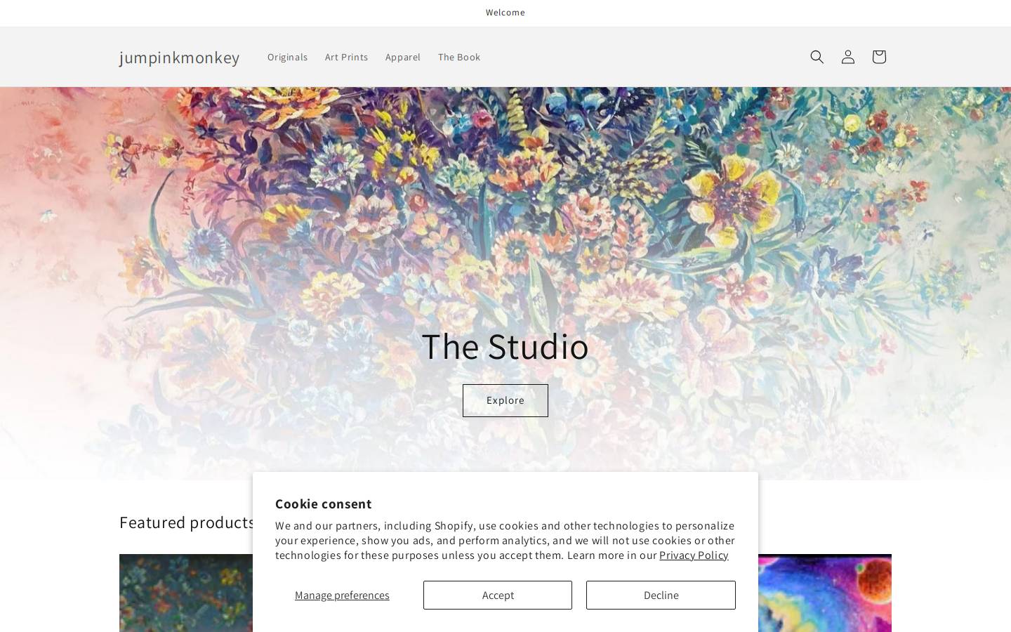 jumpinkmonkey.com homepage screenshot