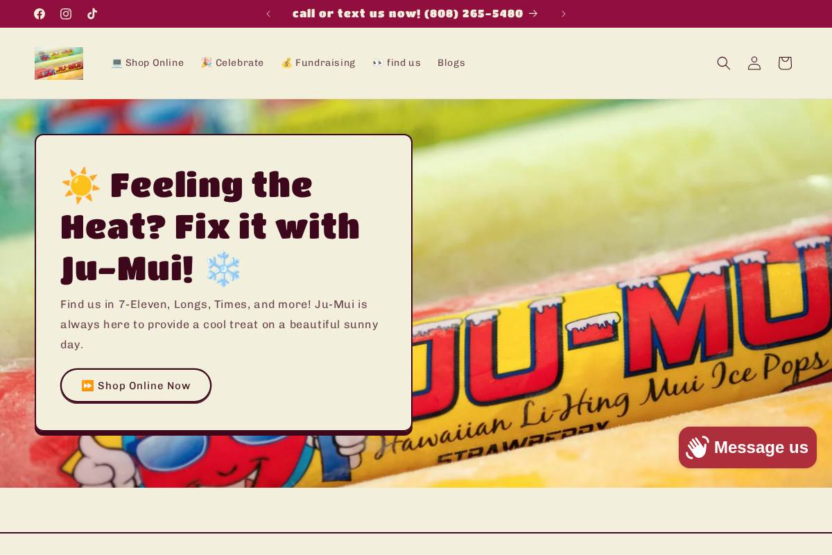 jumuipops.com homepage screenshot