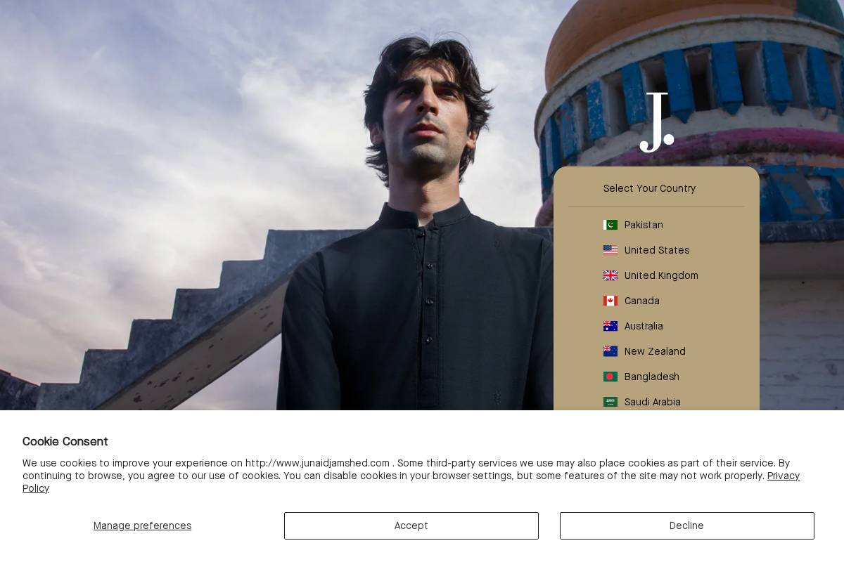 J. homepage screenshot