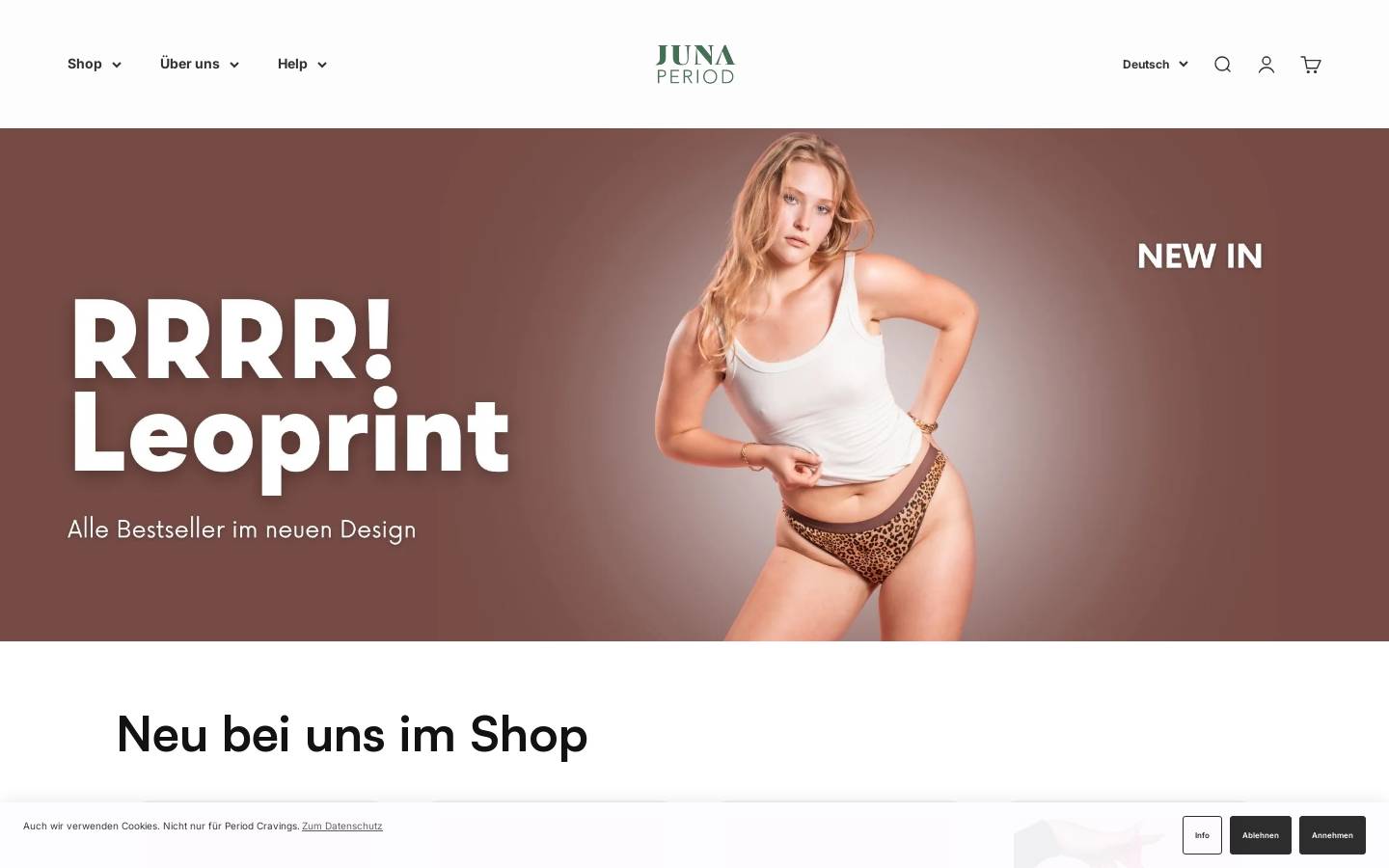 junaperiod.com homepage screenshot