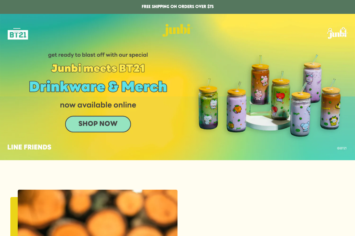 Junbi homepage screenshot