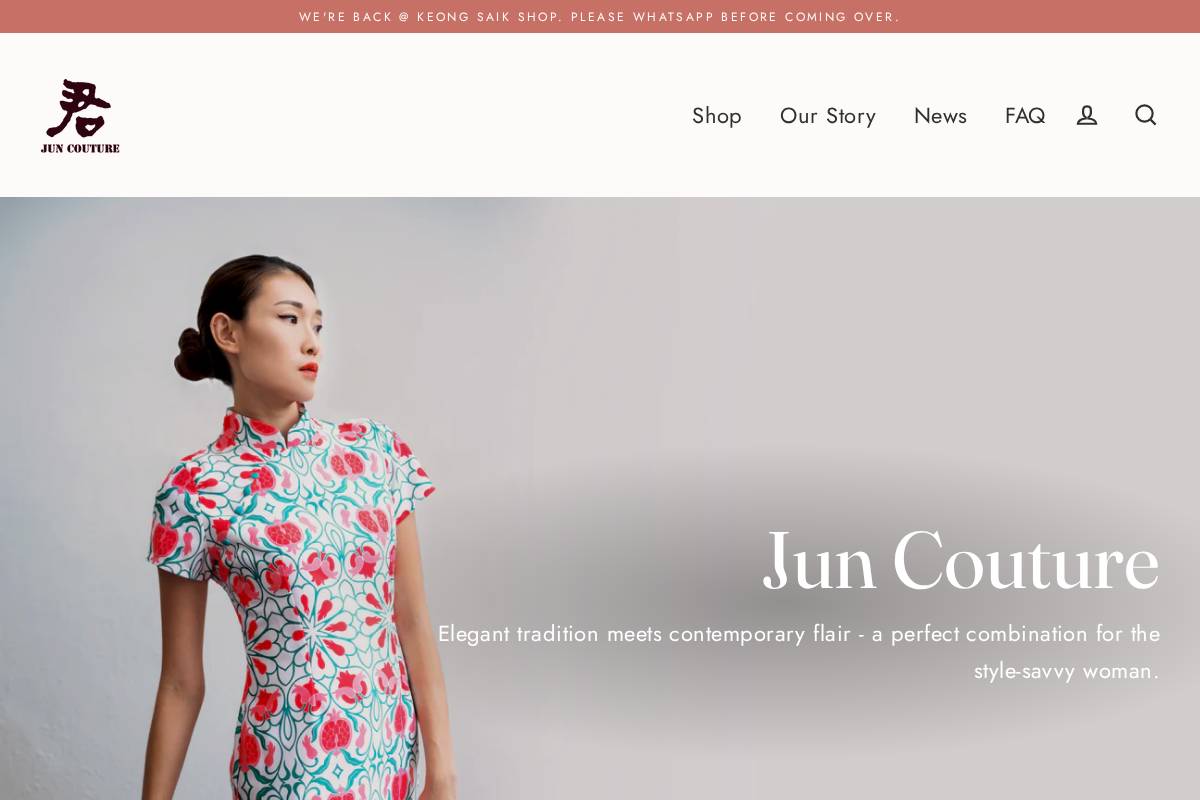 juncouture.com homepage screenshot