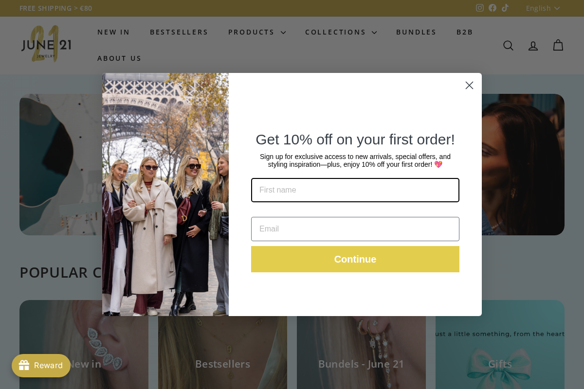 June 21 Jewelry homepage screenshot