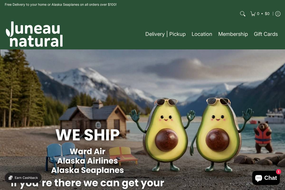 juneaunatural.com homepage screenshot
