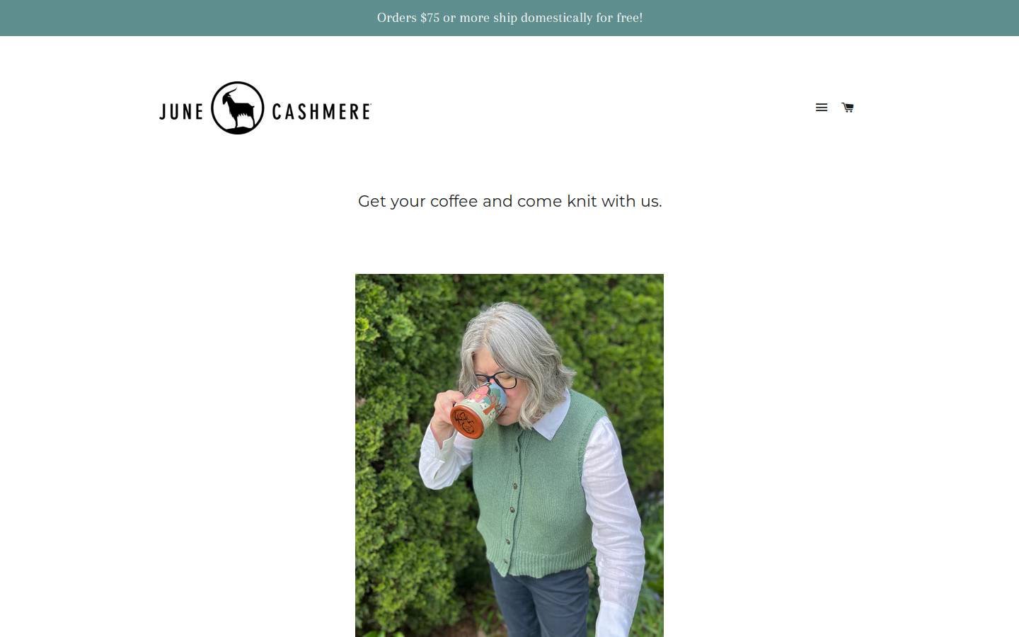 junecashmere.com homepage screenshot