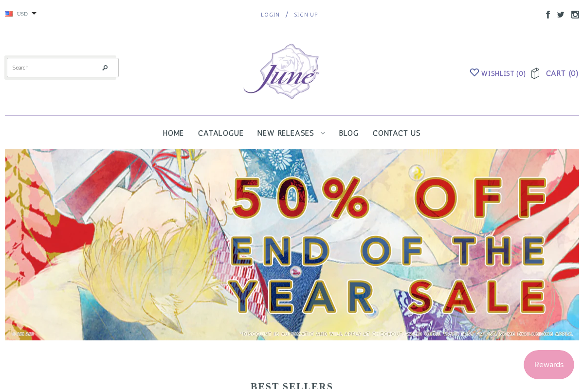 Juné Manga homepage screenshot