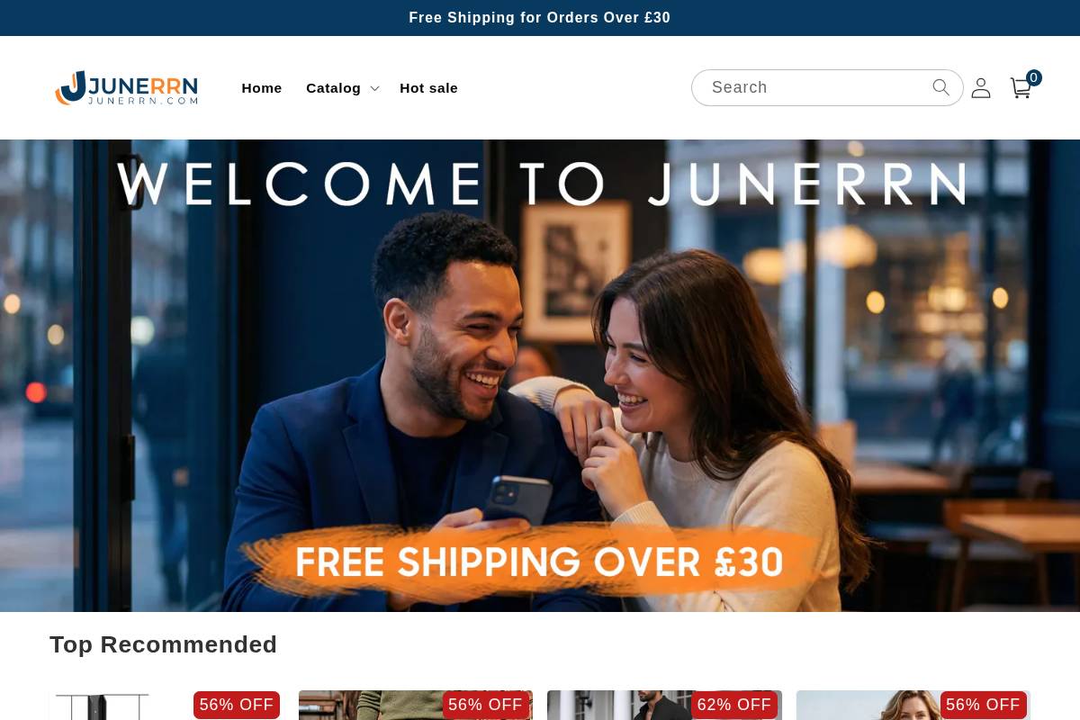 Junerrn homepage screenshot