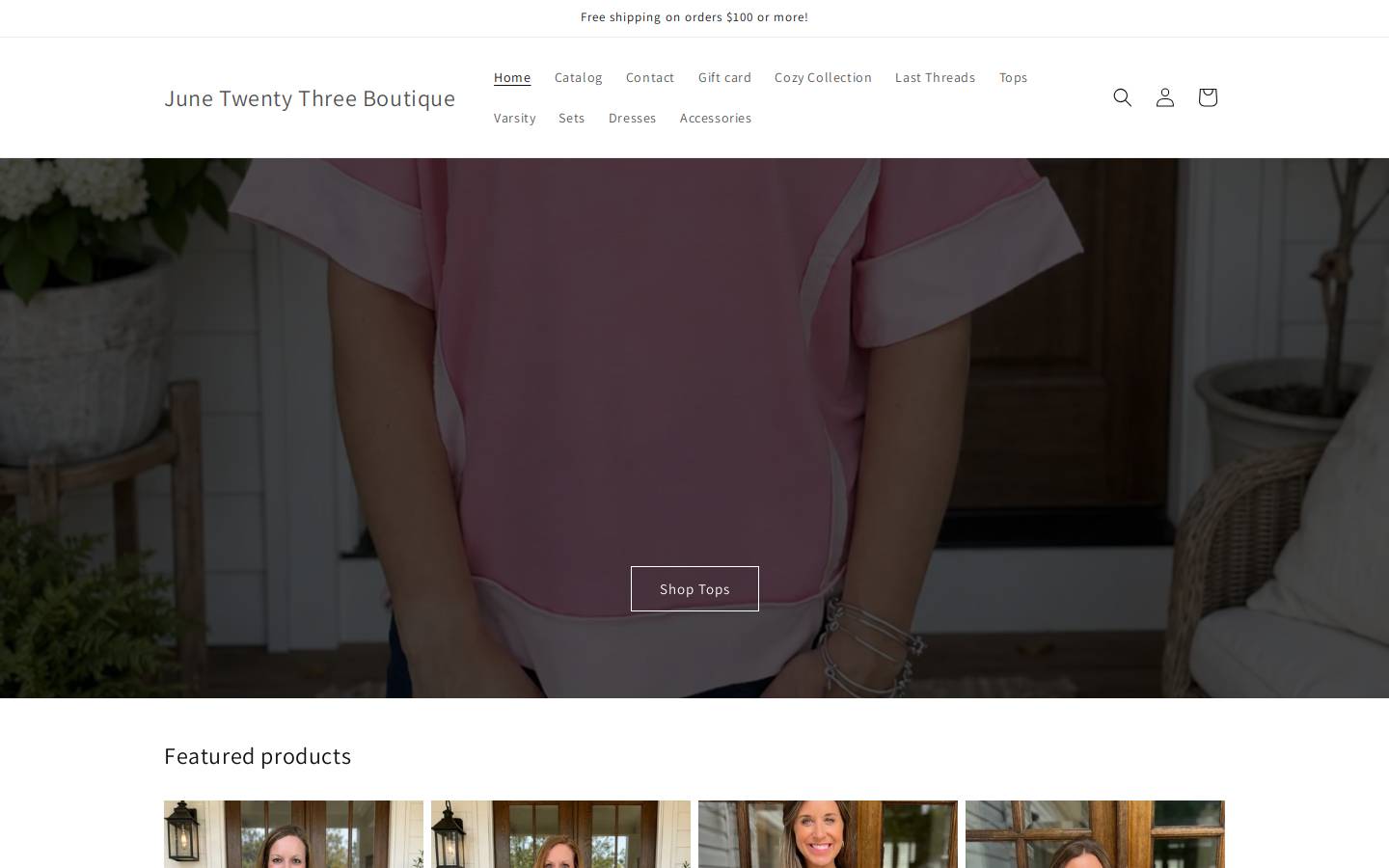 junetwentythreeboutique.com homepage screenshot