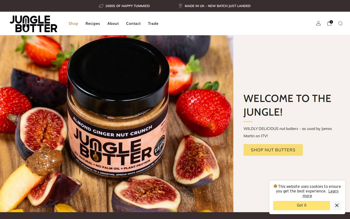 jungle-butter.com homepage screenshot