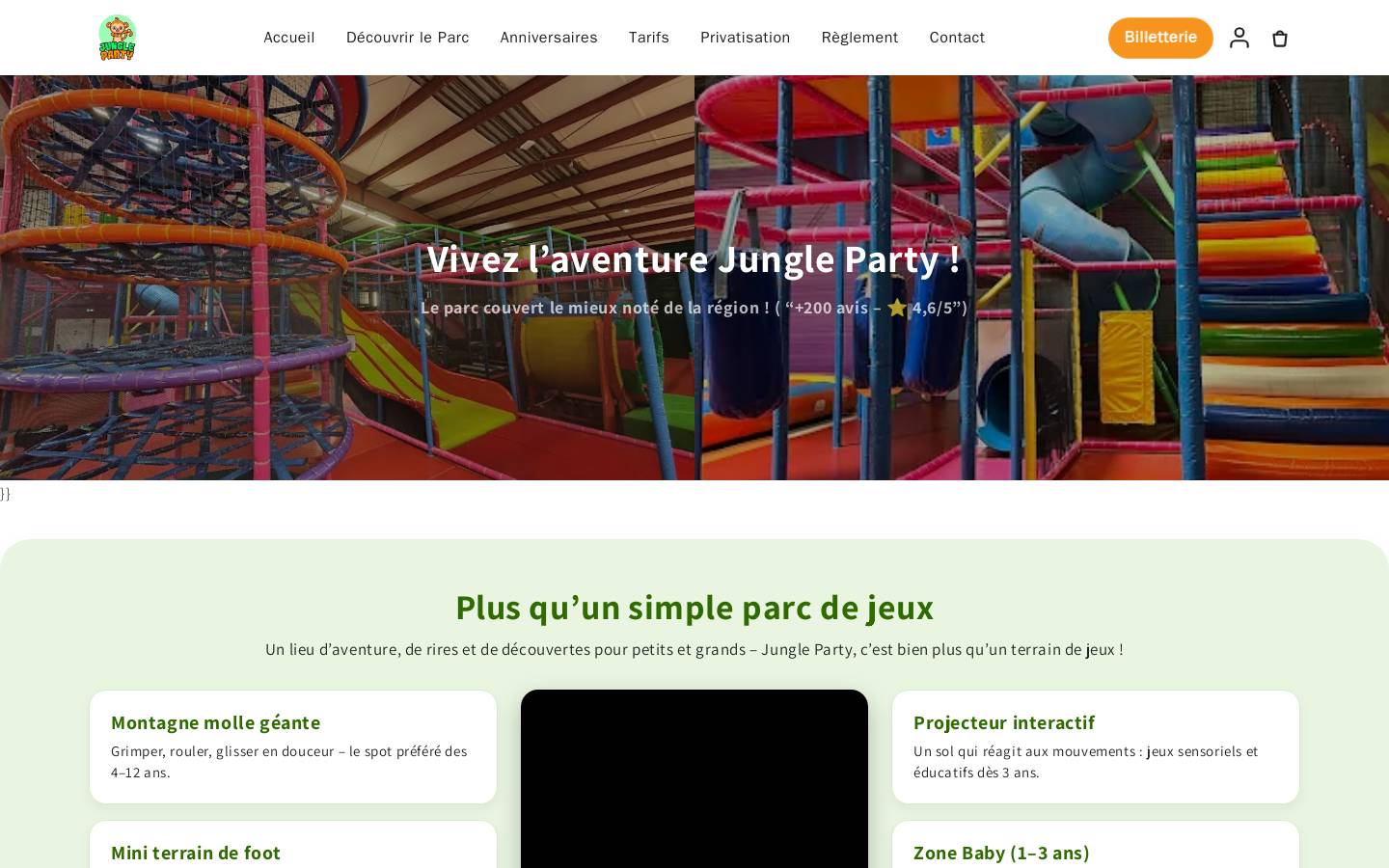 jungleparty.fr homepage screenshot
