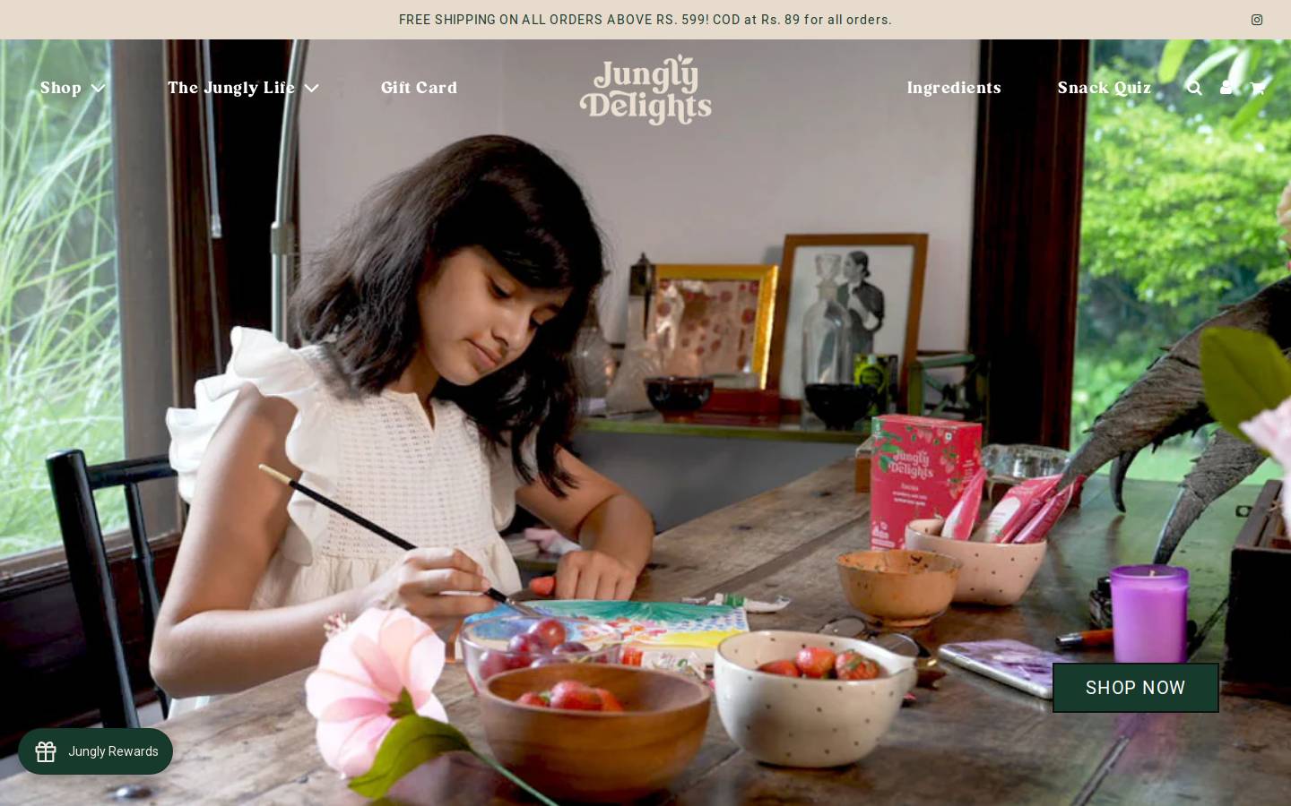 junglydelights.com homepage screenshot