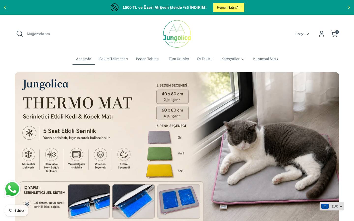 jungopets.com homepage screenshot