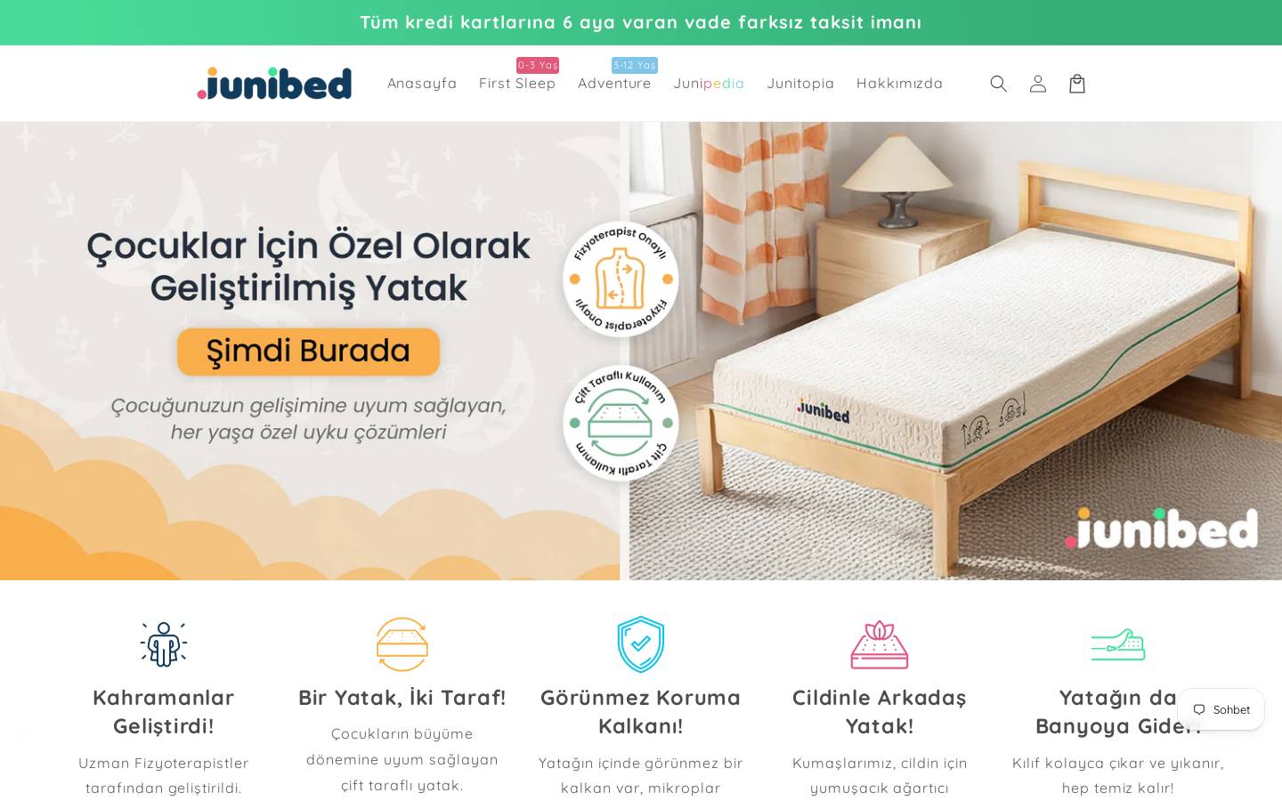 junibed.com homepage screenshot