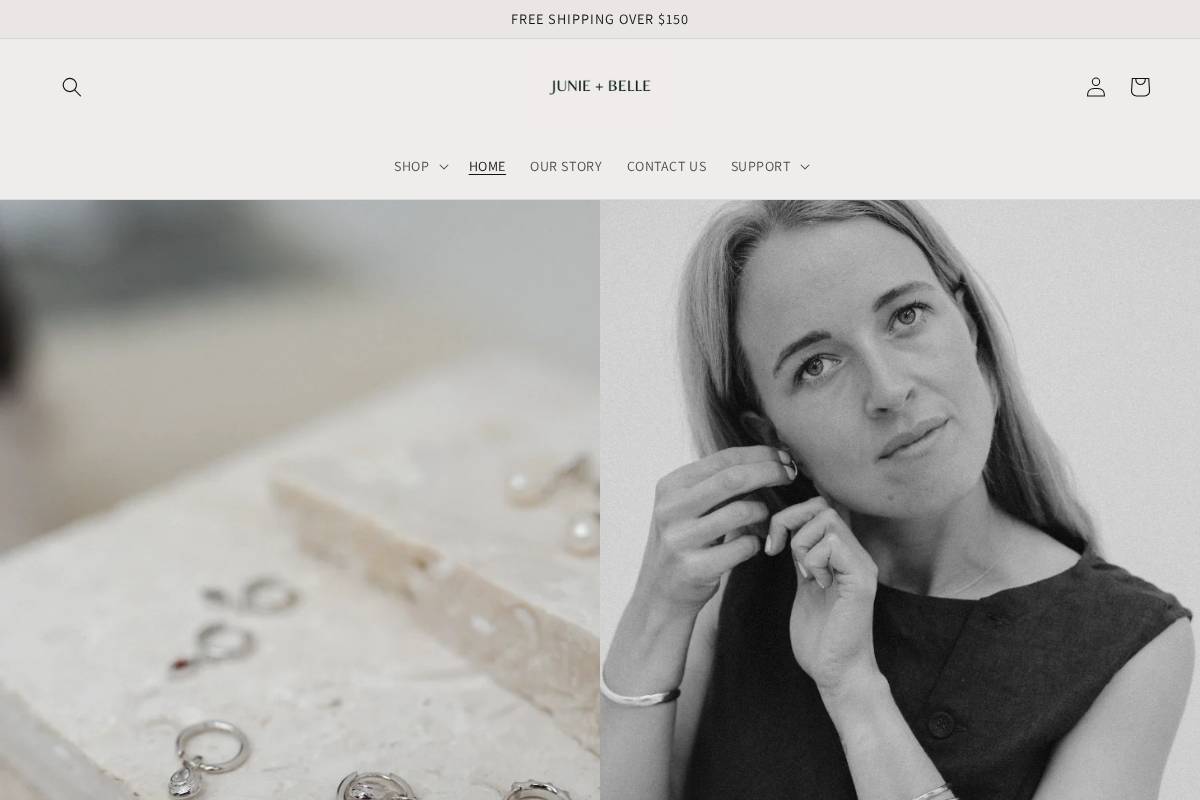 junieandbelle.com homepage screenshot