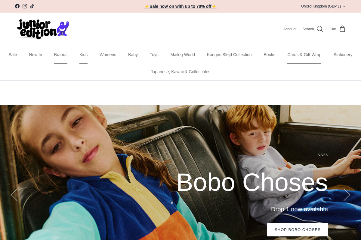 Junior Edition homepage screenshot