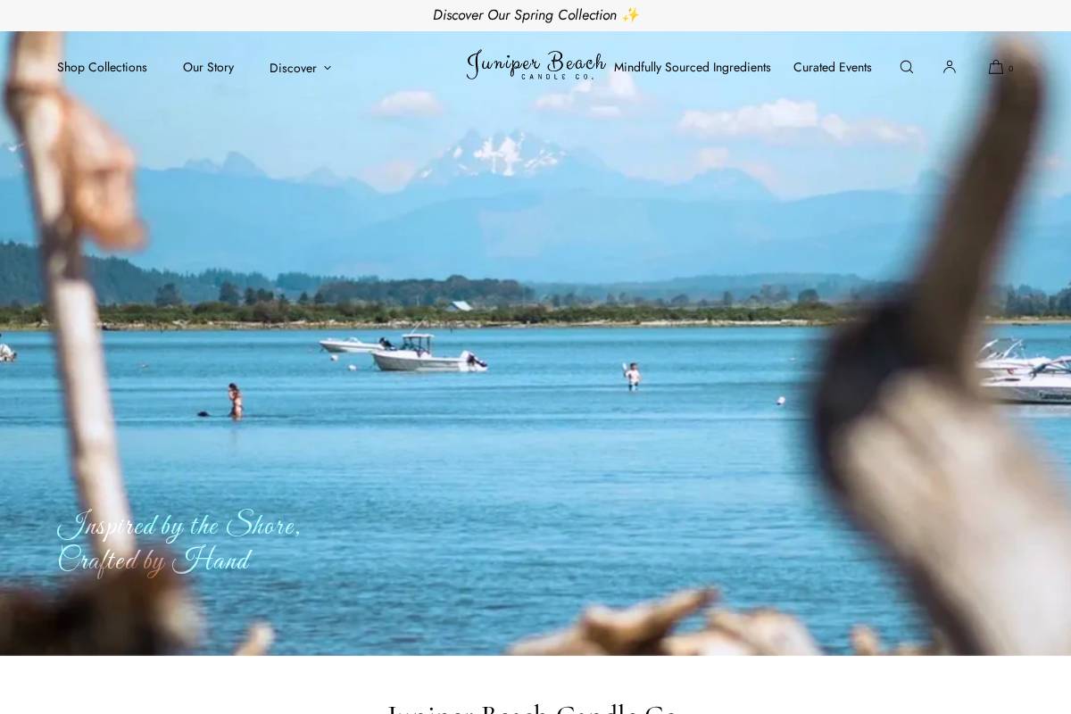juniperbeachcandles.com homepage screenshot