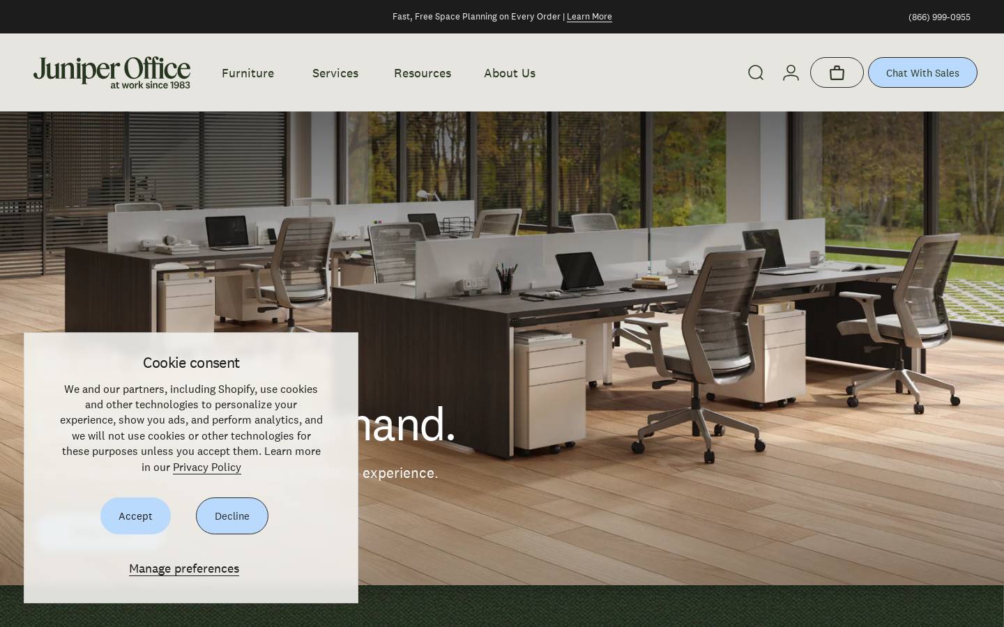 Juniper Office homepage screenshot