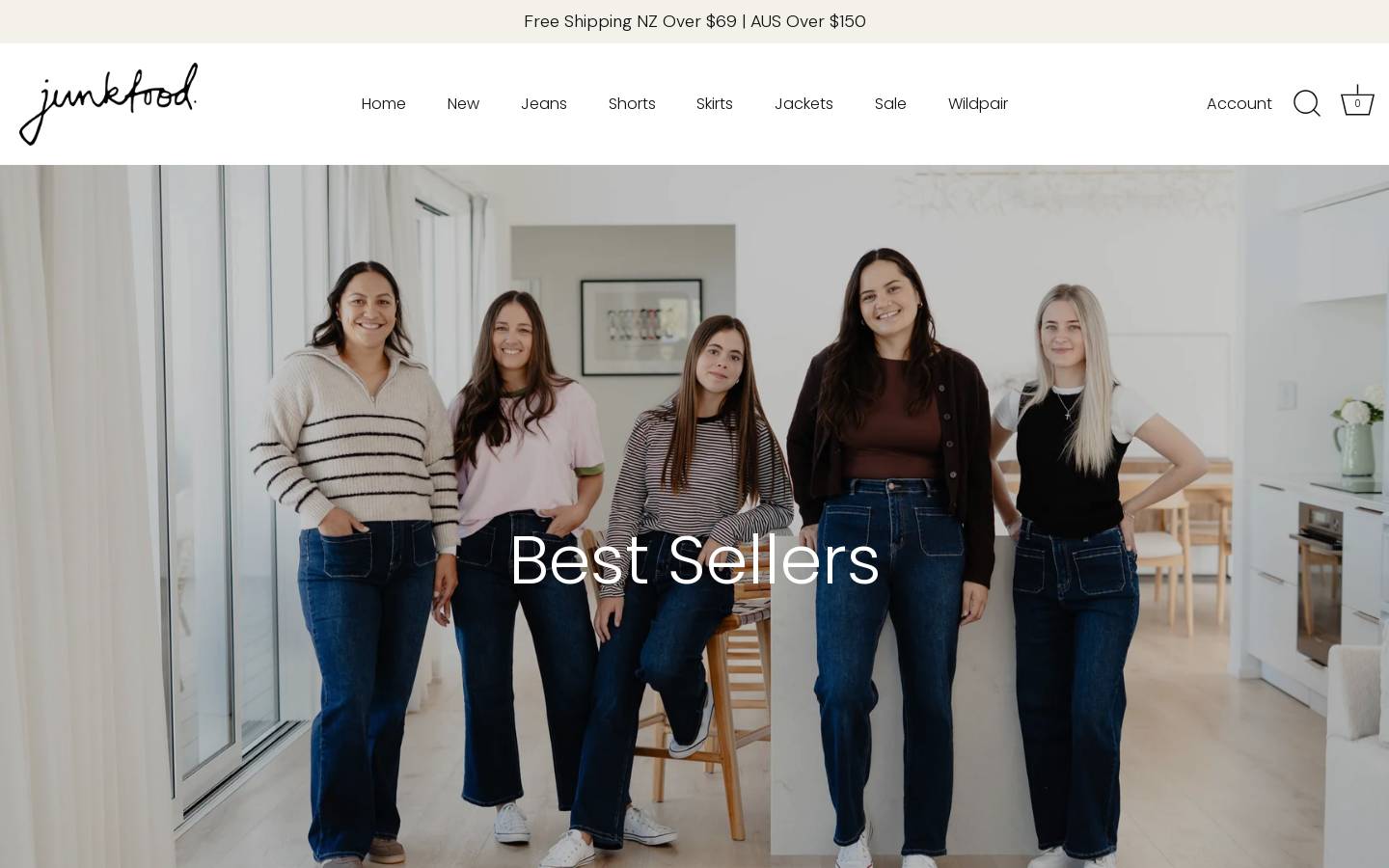 junkfoodjeans.co.nz homepage screenshot