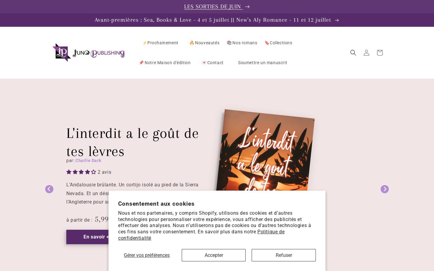 juno-publishing.com homepage screenshot