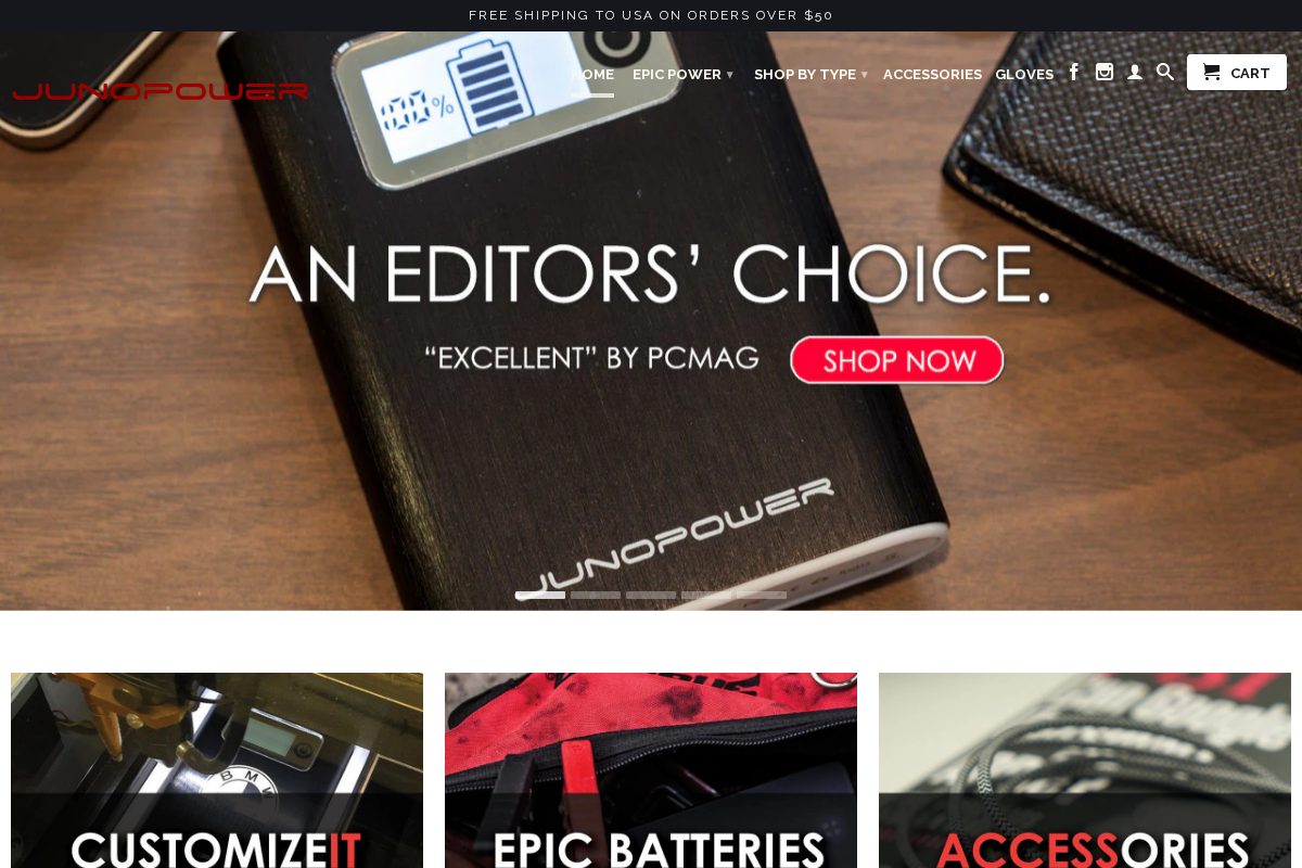 Juno Power homepage screenshot