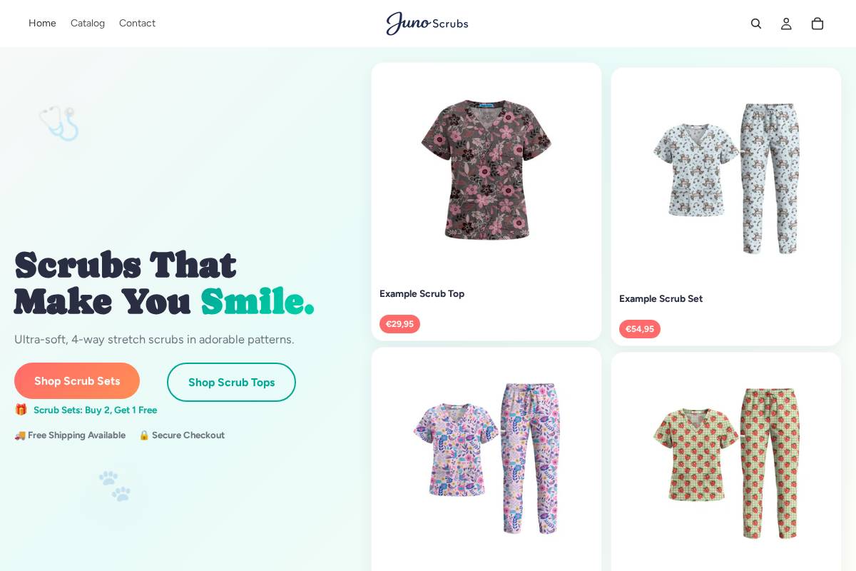 junoscrubs.com homepage screenshot