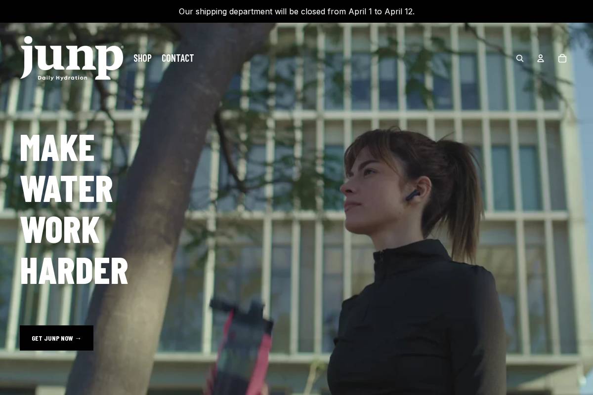 junphydration.com homepage screenshot