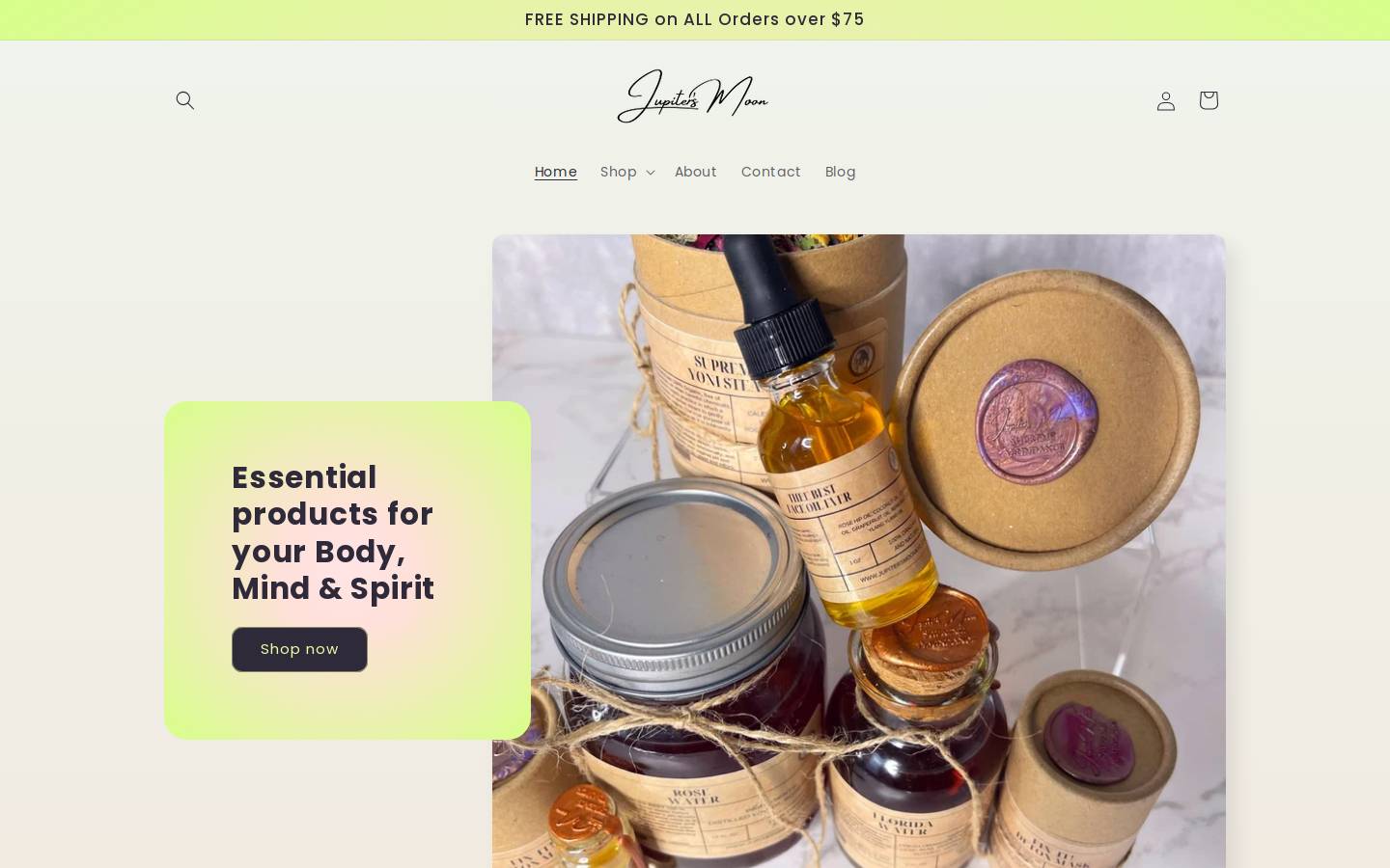 jupitersmoonshop.com homepage screenshot
