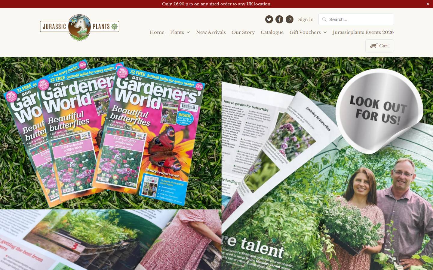 JurassicPlants homepage screenshot