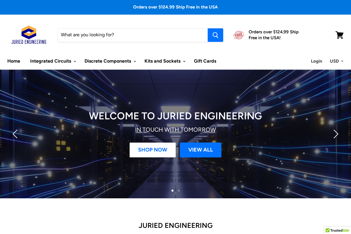 juriedengineering.com homepage screenshot