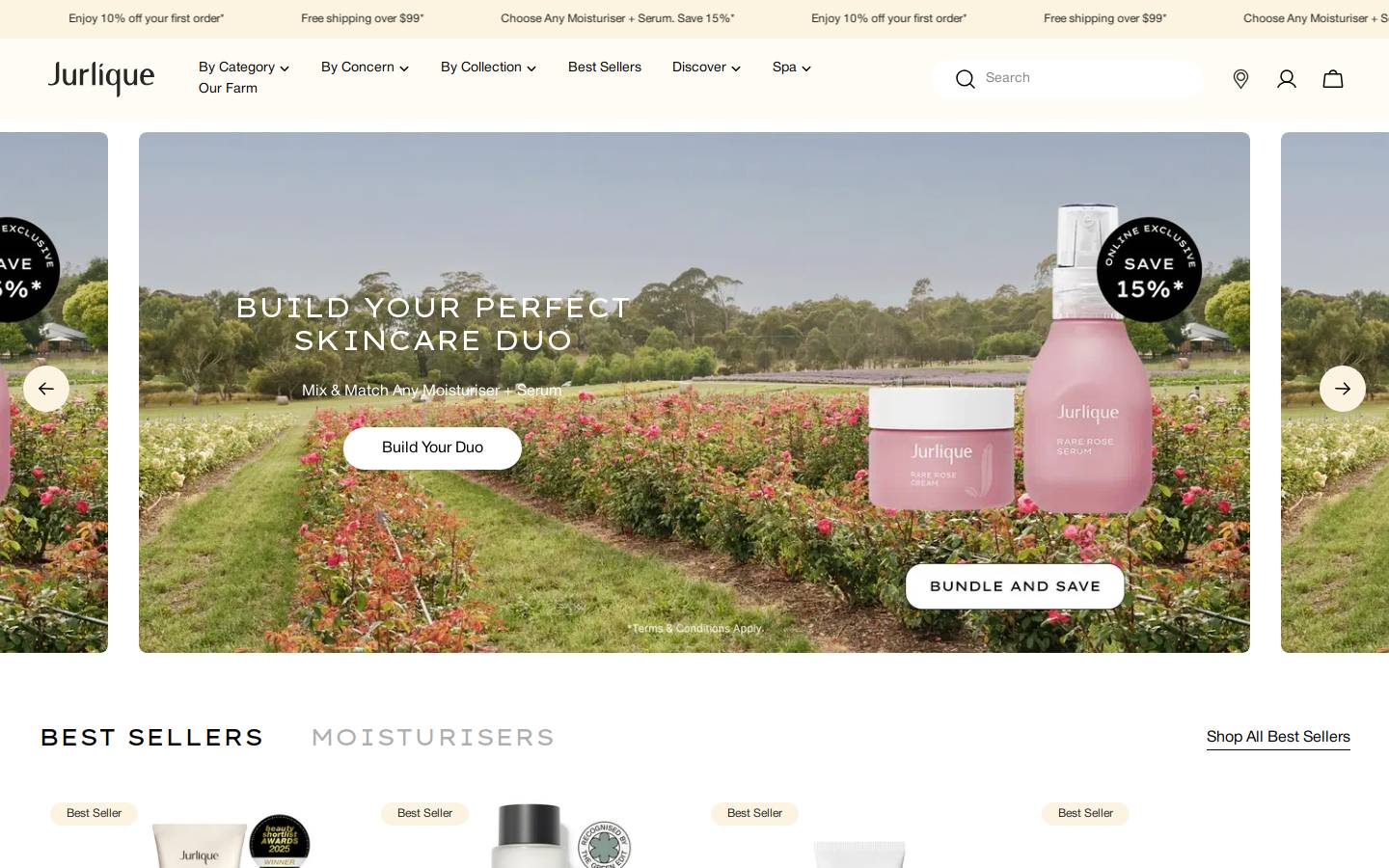 Jurlique homepage screenshot