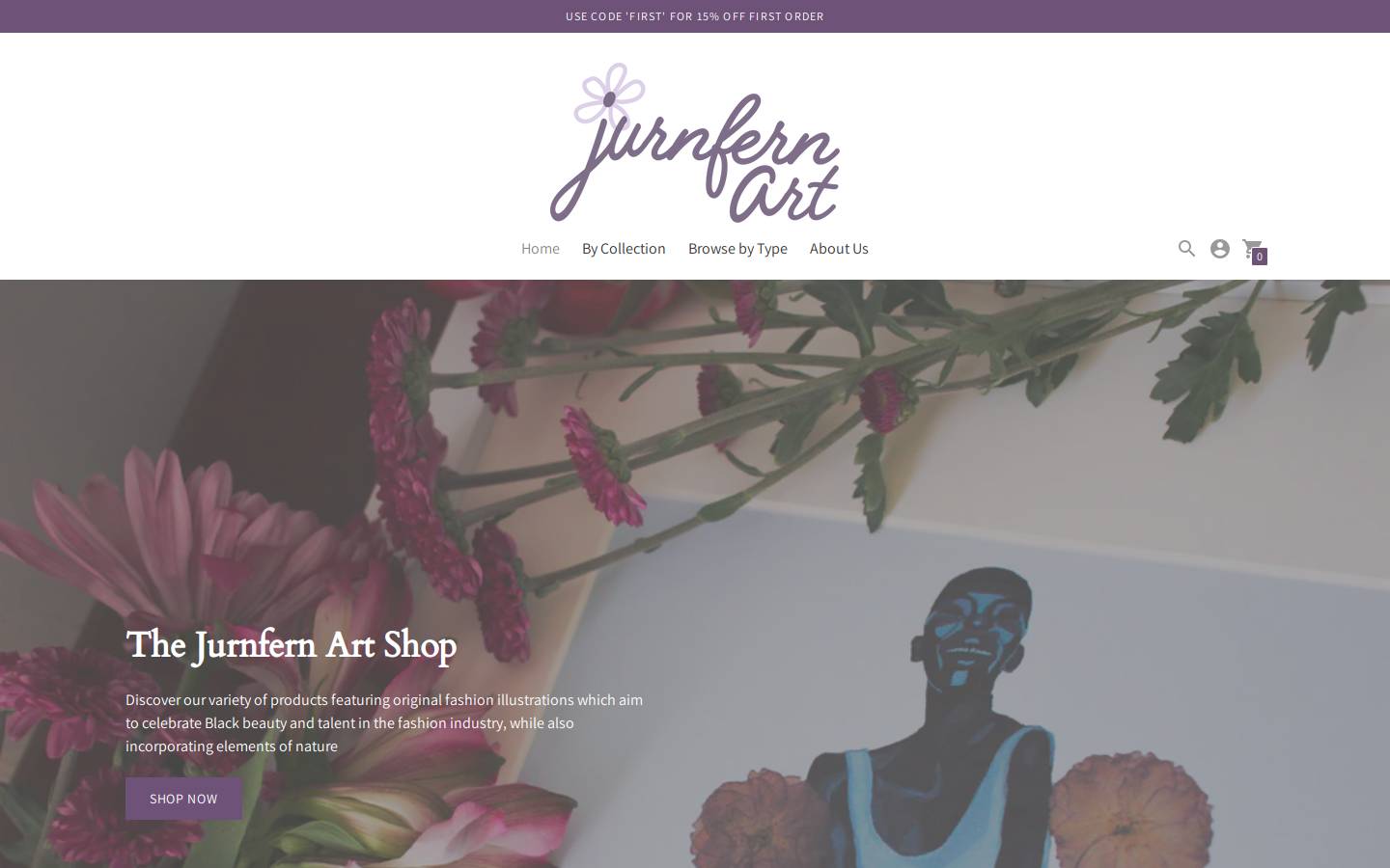 jurnfernartshop.com homepage screenshot