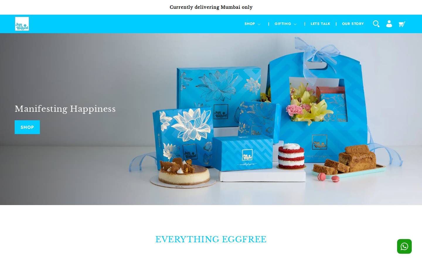 jusbaked.in homepage screenshot