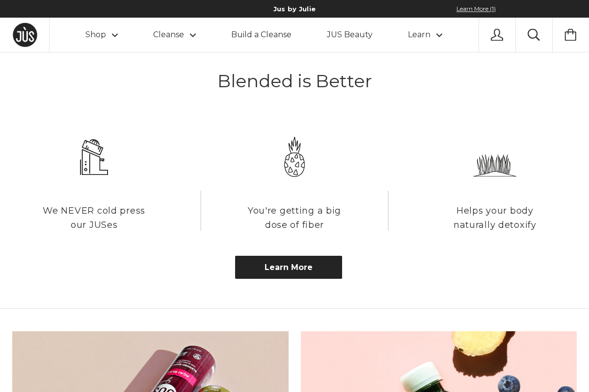 jusbyjulie.com homepage screenshot