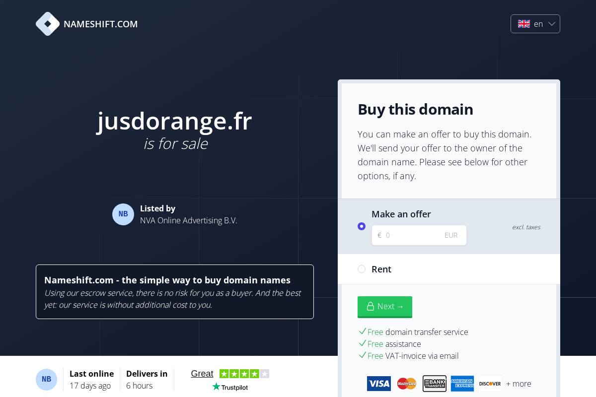 JUS D'ORANGE homepage screenshot