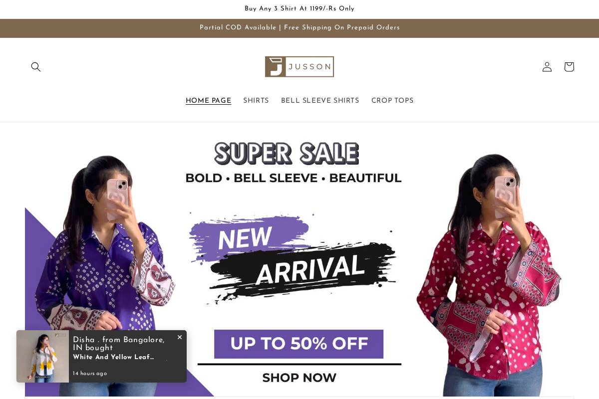 jusson.com homepage screenshot