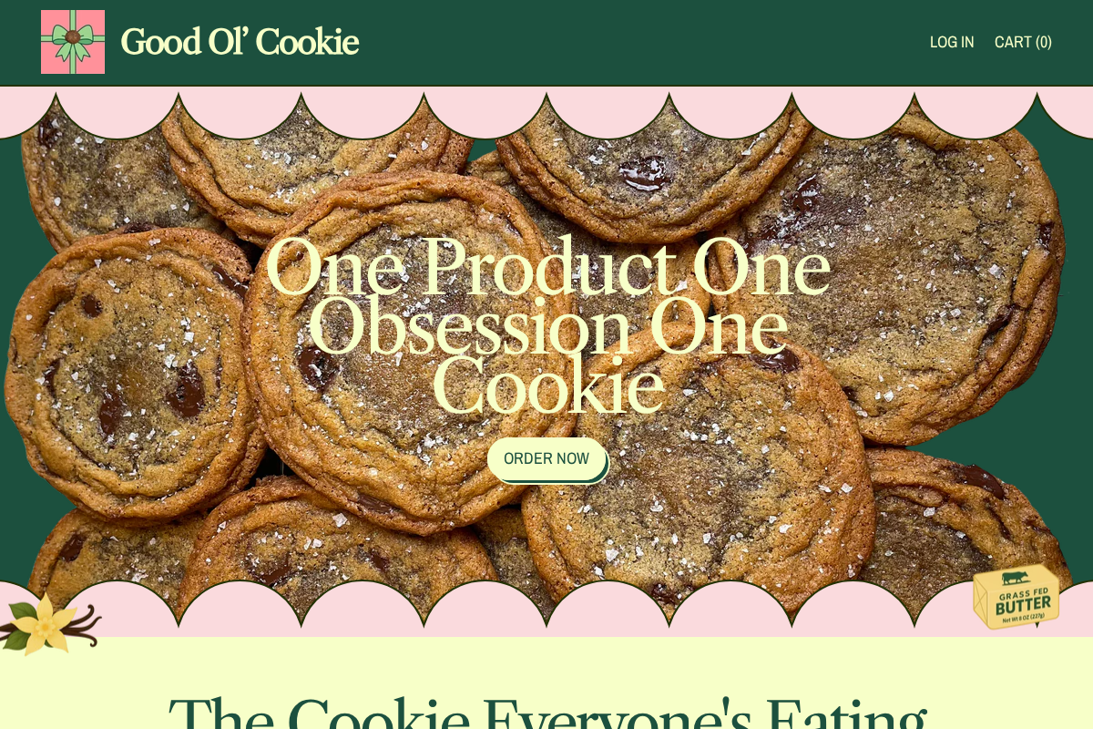 Just a Good Ol' Cookie homepage screenshot
