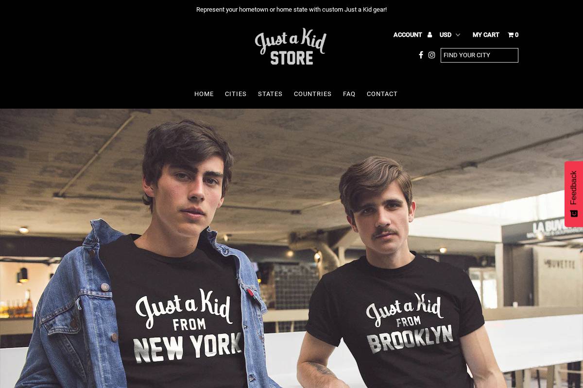 justakidstore.com homepage screenshot